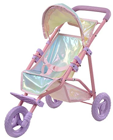 Olivia's Little World Von Teamson Kids Kinderwagen Spielzeug mit Aufbewahrung Für Puppen, Mehrfarbig Irisierend OL-00016