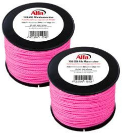 2x Alfa Maurerschnur Pink 100 m Länge Ø 2,0 mm Profi-Qualität Polypropylen rund geflochten Reißfest & Belastbar Richtschnur Bauschnur Lotschnur Pflasterschnur