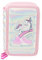 Girabrilla Nice Group Puffer Big Trousse Licorne à 3 Compartiments pour Fille, en Paillettes Réversibles, Couleur Rose - 19027