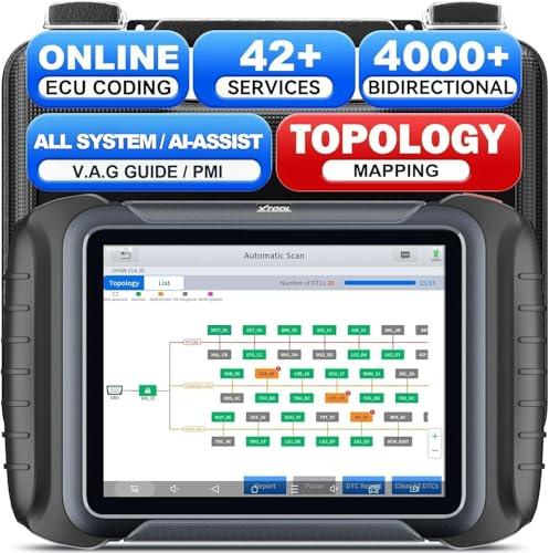 XTOOL D8S OBD2 Diagnosegerät Auto mit Alle System Diagnose, Topologie-Karten, Bidirektionale, Online/Offline ECU Codierung, 42+ Resets, KI-unterstützte Diagnostik, V.A.G, PMI, 3 Jahre Update