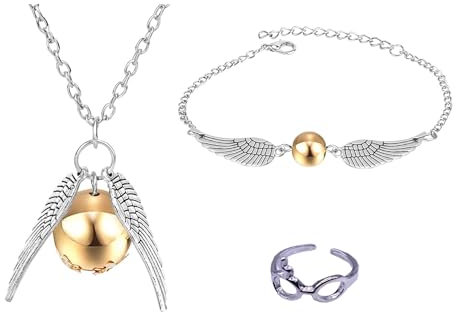 3 Stücke Zeitumkehrer kette hermine Goldenen Schnatz Halskette für Fans Sammlung Halloween Cosplay Magical Kette Set Zeitumkehrer Halskette Anhänger