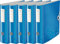 Leitz Qualitäts-Ordner 180° Active WOW, A4, blau, abgerundeter Rücken mit 8,2 cm Rückenbreite, Gummiverschluß, leichter PE-Schaum (80 mm, 5er Pack, WOW, blau)