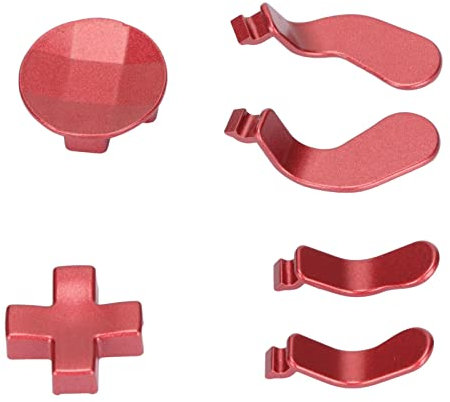 Für One Elite Series 2 Controller Metall-Ersatzteile, Einschließlich 4 Trigger Paddles und 2 Austauschbare D-Pads Cross Key Edelstahl(rot)