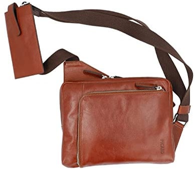 Picard Herren Bodybag Umhängetasche aus Wasserbüffelleder in der Farbe Creme, 531751B210