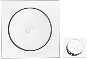 VVW&LIU 15x15cm Acero Inoxidable Redondo Pop Up Pie Desagüe de Piso Baño Ducha Residuos Rejillas Colador Inodoro Balcón Agua Antiolor Desagües,Plateado,15X15CM