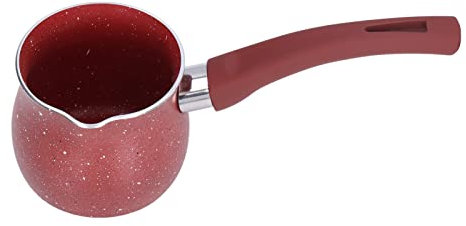 Kochtopf aus Aluminiumlegierung, für Kaffee, Butter, Schokolade, antihaftbeschichtet, 8 cm Durchmesser, einzelner Griff, Rot