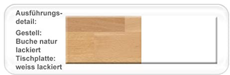 expendio Esstisch Viano Color XL Varianten Feste Platte oder ausziehbar Massivholztisch Esszimmertisch Wohnzimmertisch Designertisch, Holzart:Buche Natur lackiert, Größe:120 x 80 cm