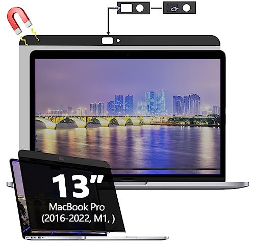 Protector de pantalla magnético para MacBook Pro de 13 pulgadas, filtro de pantalla de privacidad extraíble para MacBook Air de 13 pulgadas (2016-2022, M1), antiespía, antihuellas, antiluz azul,
