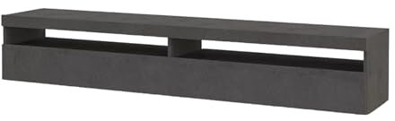 WHOUS - Mobile Porta Tv Da Terra BURRATA 200cm - Mobile Tv Color Ardesia in Melaminico - Supporto Tv da Pavimento con Vano a Giorno e 1 Spazio Contenitivo - Mobile Soggiorno Moderno 100% Made in Italy