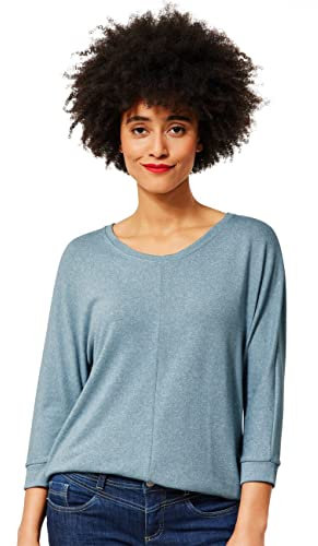 STREET ONE Damen A318641 T-Shirt, Milky Jade Melange, 42