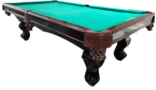 8 Ft. Tunierpoolbillard Billardtisch Pool Modell Winston Nr.:36 Billard mit 3cm starken Schieferplatten Tuchfarbe grün Gestellfarbe Nussbaum