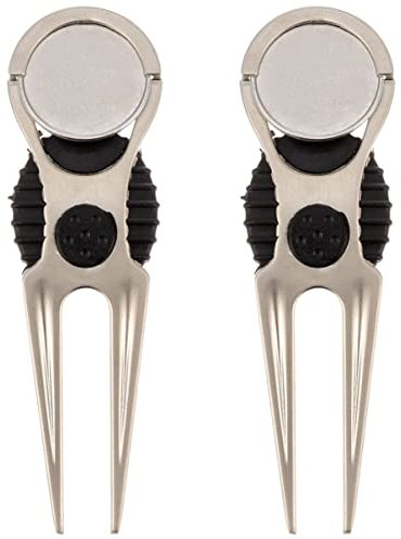 2 Stück Tragbar Gezeigter Trainingsprofi Als Golfer Zink Pitch Re Mark Heavy- Edelstahl Divot Duty Mini Leichter Ball Outdoor Steel Golfer Pitchfork Green