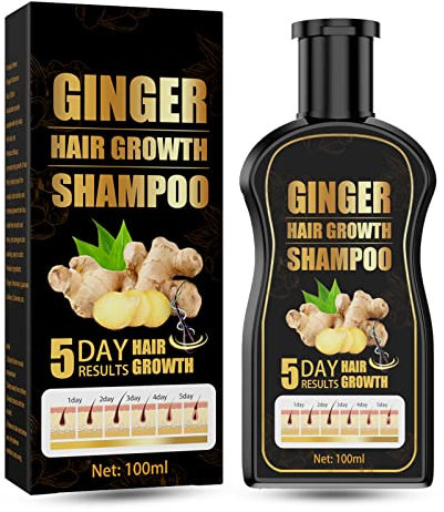 KAYZON Ginger Shampoo, Ginger Hair Growth Shampoo, Anti Hair Loss Shampoo, Natural Organic Promotes Hair Growth, Anti-dandruff & Anti-itching Ginger Shampoo for Hair Loss Women Men, 30g, 100 ml