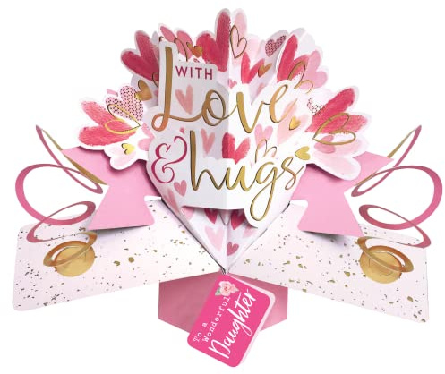 To A Daughter With Love & Hugs Pop Up Card Mother's Day, Birthday, Any Occasion POP026M24