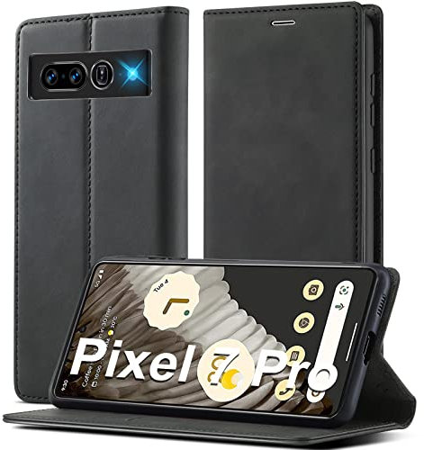 Handyhülle für Google Pixel 7 Pro Hülle Leder [Mit Pixel 7 Pro Schutzfolie] für Google Pixel 7 Pro 5G Hülle Klappbar Leder Flip Wallet Stoßfeste Case Schutzhülle Klapphülle für Google Pixel 7 Pro 5G