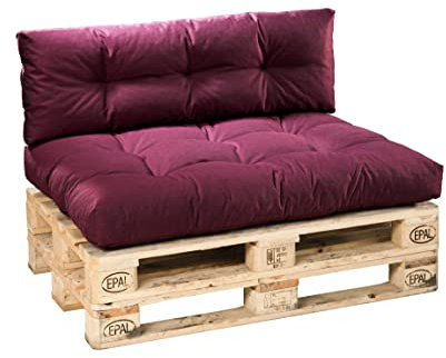 XDREAM Garden Rückenkissen für Europaletten Bordeauxrot | Palettenrückenkissen | hochwertige Polster für Europaletten | Palettenkissen Indoor & Outdoor | Made in EU | 120 x 40 cm