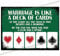 Marriage is Like A Deck of Cards Funny Metal Bar Sign Bar Accessories for Home Pub or Outdoor Garden Bar Wall Plaque Man Cave Gift Metal Bar Signs Memorabilia bar Sign 20cm x 15cm