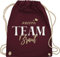 Turnbeutel Rucksack - JGA Junggesellenabschied - Team Braut Bride Team Crew - Unisize - Bordeauxrot - junggesellinnenabschied beutel polter rucksäcke jungesellenabschied herzen stoffbeutel