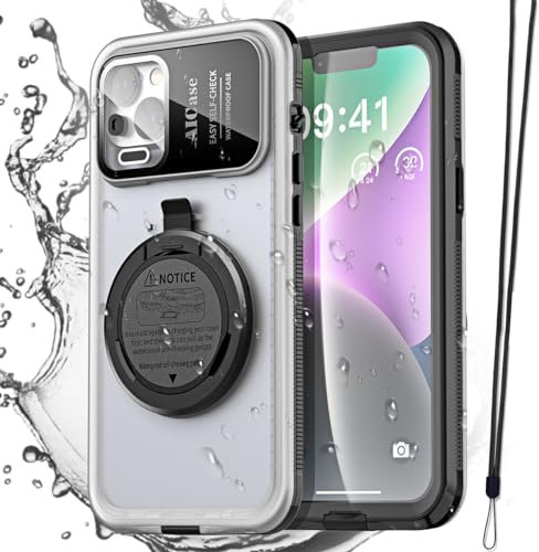 AICase Self-Check wasserdichte Handyhülle für iPhone 14 Plus, Unterwasser-Touchscreen, Wasserdicht, Staubdicht, Schneefest, Tauch-Handyhülle, Integrierter Displayschutz für Dusche, Strand, Schnorcheln