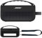 JCHPINE Silicone Cover Case for Bose SoundLink Flex Bluetooth Portable Speaker Accessories, Silicone Skin for Bose SoundLink Flex Speaker Shoulder Strap(Upgraded Black Case)