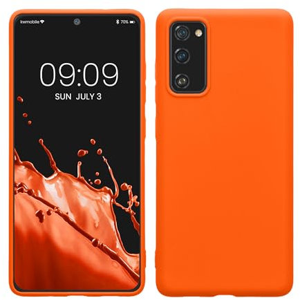 kwmobile Hülle kompatibel mit Samsung Galaxy S20 FE Hülle - weiches TPU Silikon Case - Cover geeignet für kabelloses Laden - Neon Orange
