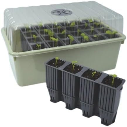 Garden Haven 28 Cell Deep Root-trainer Success Kit Plug Plant Seed Root Tray Trainer Propagator 12cm Deep, with 8cm height Lid With Vent Seedling Germination Cultivation Tray Reuseable (1)