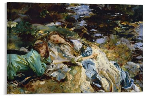 REDCHAMBER Poster American Painters John Singer Sargent The Brook (1) Kunstwerke auf Leinwand, Wandkunstdrucke, moderne Dekoration, 50 x 75 cm