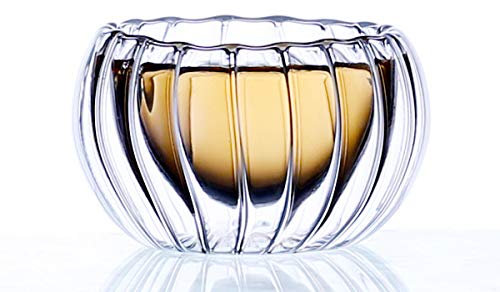 6 uds./múltiples copas de vino pequeñas a rayas de calabaza de cristal de doble pared a prueba de calor copa de té barata copa de vino de licor