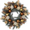 Valery Madelyn Vorbeleuchteter Weihnachtskranz für Haustür mit Lichtern, großer beleuchteter Weihnachtskranz mit Bronze-Kupfer, Weihnachtskugeln für Kamin, Fenster, Außenbereich, Tischdekoration,