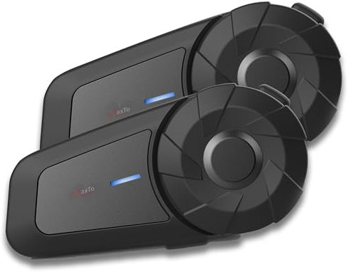 Motorrad Bluetooth Headset,MX1 Helm Intercom für 2 Reiter/800 Metern Reichweite/HiFi-Lautsprechern/Mehrfache Rauschunterdrückung/ IP65 Wasserdicht,2 Paket