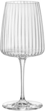 Bormioli Rocco Exclusiva Lot de 118 verres à merlot en verre côtelé à longue tige en forme d'étoile avec tiges renforcées XLT – Verres à vin rouge de fabrication italienne – Passe au lave-vaisselle