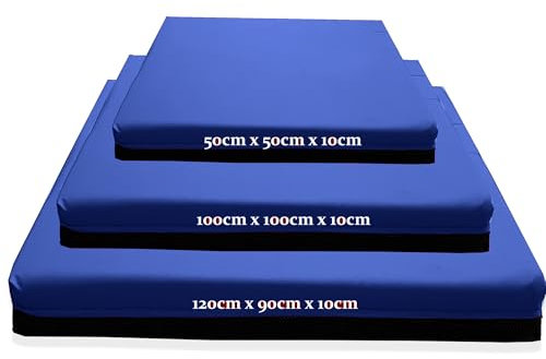 Kosiproducts Gymnastics Non Slip Crash Mat for Tumbling Landing Gym Training exercise, Bouncy Castle Large (120cm x 90cm) Navy Blue