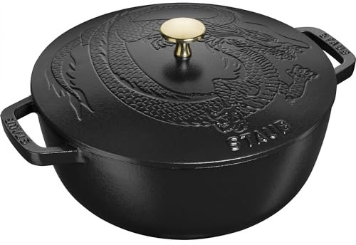 Staub Faitout essentiel en fonte avec couvercle Dragon Noir mat 3,75 l