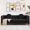 KOIECETA Sofa 3-Sitzer mit Kissen Couch Loungesofa Polstersofa Wohnzimmer Sitzmöbel Wohnzimmermöbel Dreisitzer Loveseat Schwarz Samt