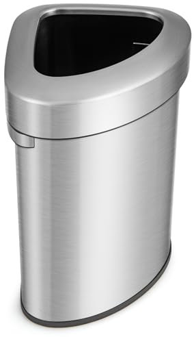 GIANTEX Cubo de Basura de Acero Inoxidable, en Forma de Triángulo, Bote de Basura de 60 L, con Asa y Pedal, Diseño para Ahorrar Espacio, Cubo de Basura para Cocina, Comedor