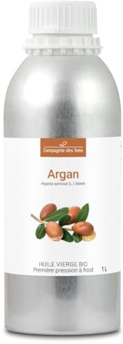 Argan du Maroc - Huile Végétale Vierge BIO - Flacon en verre - Première pression à froid - 1L Alu