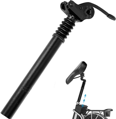 Generisch Sattelstütze 31,8/33,9x550mm Leichte Aluminium Federsattelstütze, Fahrrad Sattelstange Für Die Meisten Mountainbikes Und Citybikes(Schwarz,33.9mm)