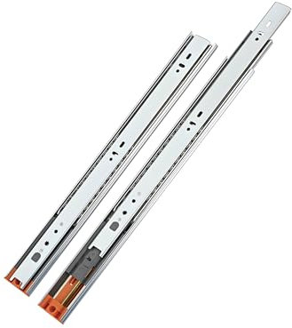 LOOTICH Kugelführung Vollauszug Schubkastenführungen 450 mm con Integrierte Selbsteinzug Schubladenschiene Dämpfung Teleskopschiene Kugelauszug Auszugsführungen Stahl Verzinkt (1 Paar)