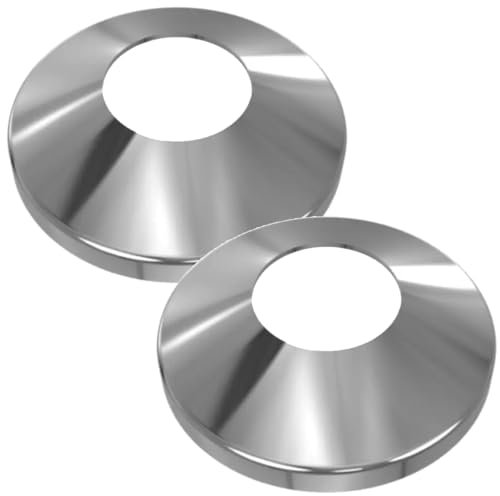 2 Pièces Couvercles de Robinetterie Ø 80 mm x 3/4” pour Dissimuler les Tuyaux Excentriques Derrière les Robinets Muraux en Salle de Bains est Fabriqué en Laiton Chromé - MONTERAL
