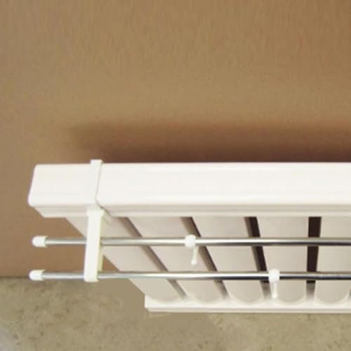 Double Pole Radiator Towel Rail, Aluminum Alloy Towel Rail Wall Mounted, With 4 Hooks, Kitchen Rail, For Bathroom And Kitchen, Length 60 Cm