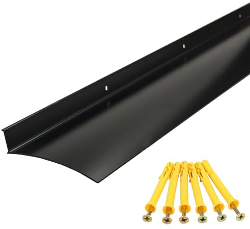 DAILISEN Aluminum Overhead Rain Drip Cap Guard for Exterior Door and Window Top,43.3” Drip Edge Flashing, Deflectord,Diverter, Anodized 1PCS Black