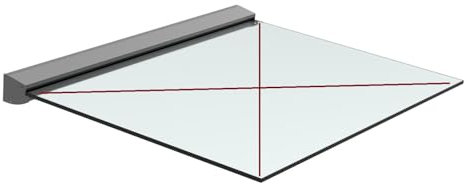 Sellon24® Aluminium Vordach Haustürvordach RAL 7016 Haustür Überdachung Glasvordach ALU Tür Profil Anthrazit für Glas 12,76 x 21,52 mm freitragend Glasdach Leiste Eingangsüberdachung / 150 cm-SET2