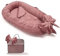 EAQ Babynest Nestchen Baby Weiches Atmungsaktives Baby Bett für Neugeborene Geschenk (Bohnenpaste rosa)