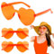 BOFUNX 2 Stück Herz Brille Rot/Rosa/Orange Herzförmige Brillen Lustige Partybrille für Valentinstag JGA Hochzeit Karneval Fasching Kostüm Mottoparty
