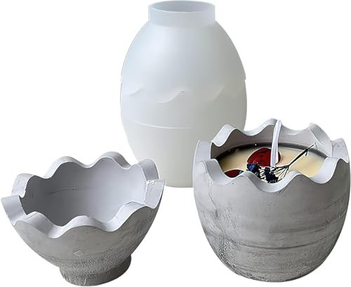 GDJIAJT Vorratsdosen Silikonformen Epoxidharz Formen Egg Box Resin Mold, Silikonform Ostern Kerzenhalter Silikon Gießform mit Deckel, Harz Silikonform Ei für DIY Aufbewahrungsflaschen, Blumentopf