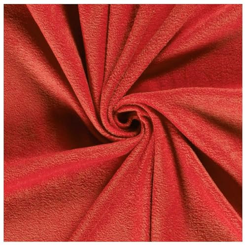 Fleecestoff Vliesstoff Fleece Stoff 50 Farben Zuschnitt ab 0,5m Meterware am Stück, Farbe:erdbeerrot