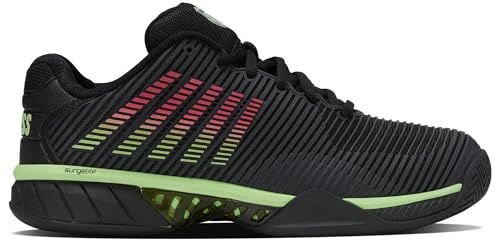 K-Swiss Scarpe da tennis Hypercourt Express 2 Uomo, Nero/Verde fluo/Neon Lava, 49 EU