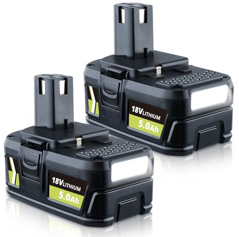 2 Pack 5.5Ah 18V P108 Li-ion Replacement for Ryobi Battery 18V Compatible with Ryobi Battery P108 P104 P105 P106 P107 P2000