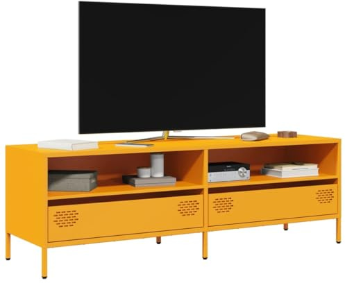 Woonisher Mobile TV Giallo Senape 135x39x43,5 cm in AcciaioMobile TV credenza mobile TV
