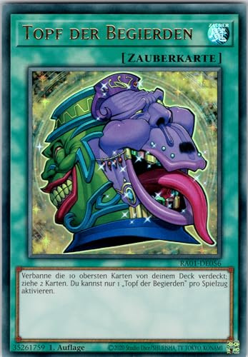 Topf der Begierden - RA01-DE056 - Ultra Rare - 1. Auflage - Deutsch - Yugioh - 25th Anniversary Rarity Collection - mit RC-Fieldcenter